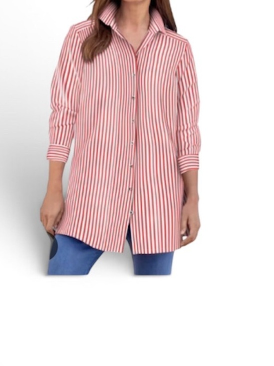 Jessica London Tops - Jessica London Long Sleeve Button-Up baggie, oversized stripe shirt